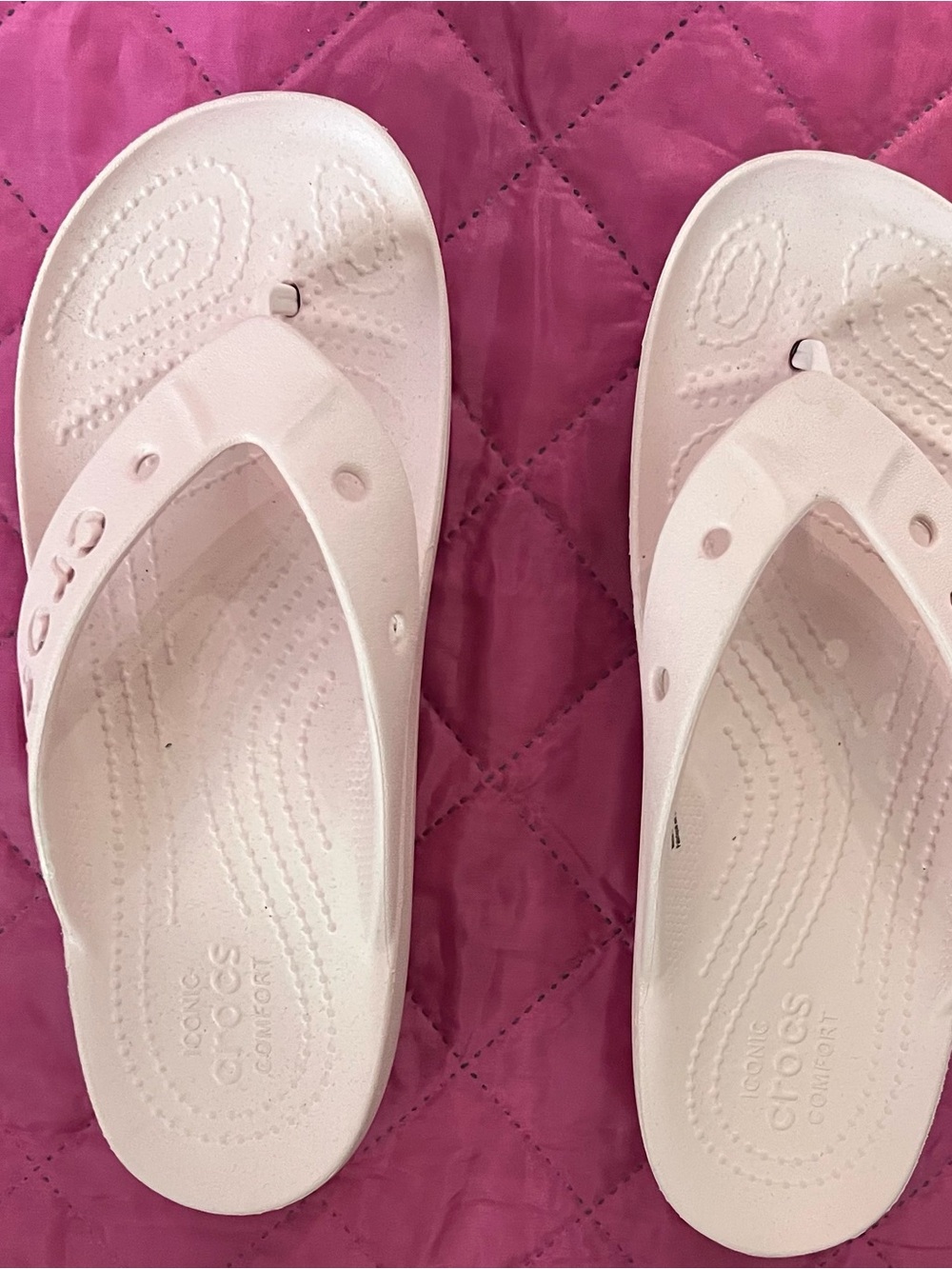 CROCS Women’s Pale Pink Foam Flip Sandals